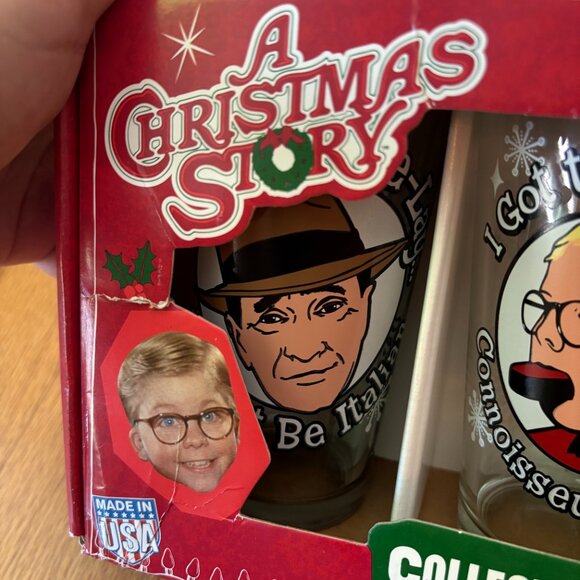 🌟Host Pick🌟 NWT A Christmas Story Collector's Pint Glass 4-Pack Ralphie Old Man - Picture 8 of 11